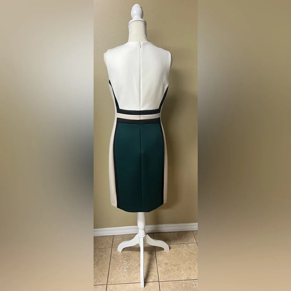 Calvin Klein Sleeveless Colorblock Scuba Sheath Dress - Picture 5 of 7
